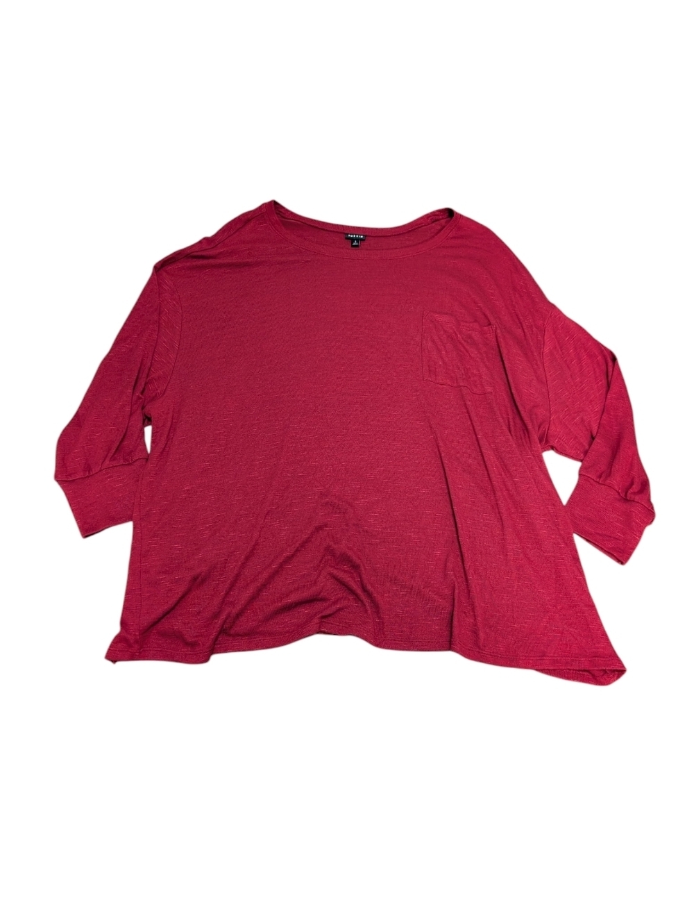 TORRID Red Scoop-Neck Long Sleeve Pocket Tee (5X)